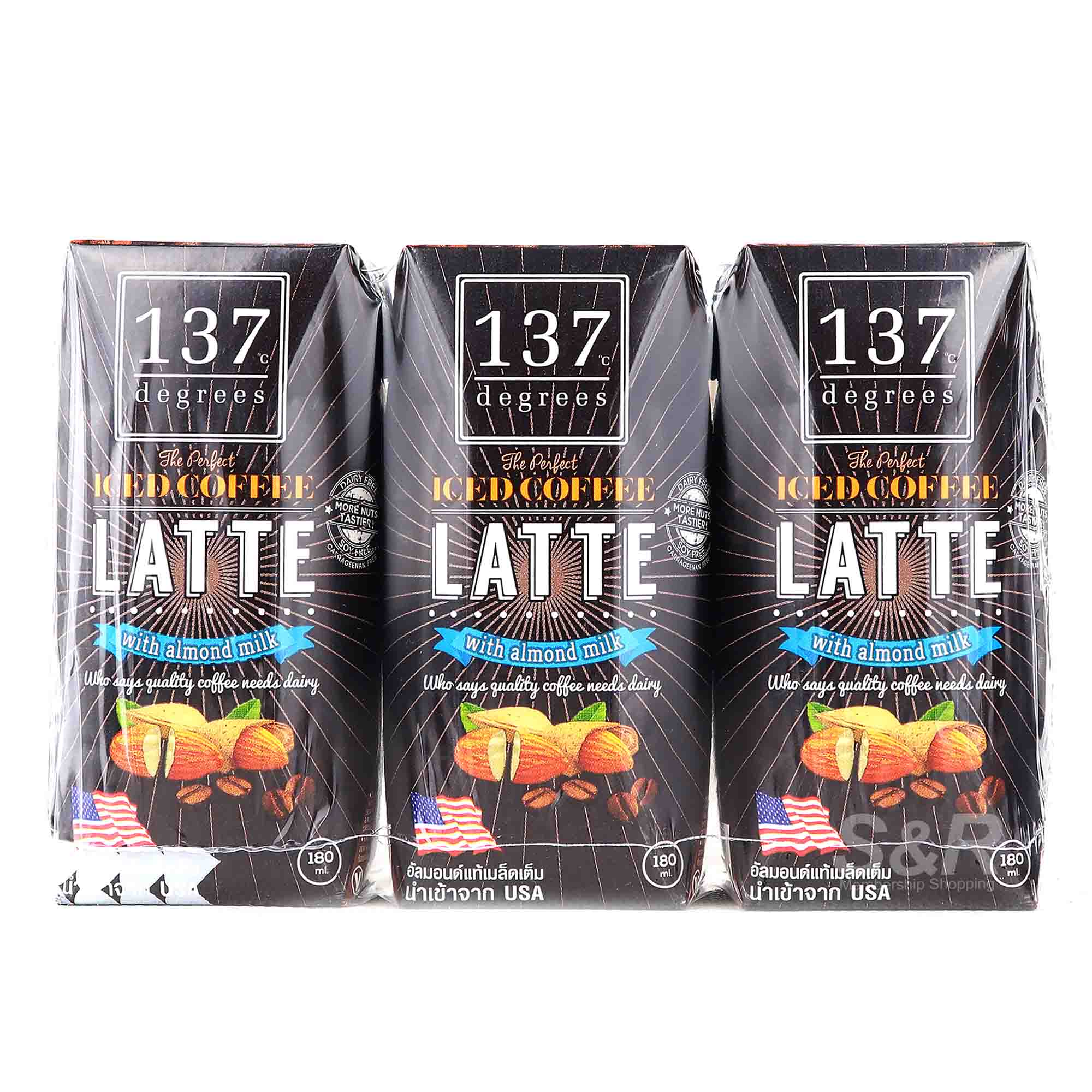 137 Degrees Iced Coffee Latte with Almond Milk Drink 3pcs 137 Degrees Iced Coffee Latte with Almond Milk Drink 3pcs